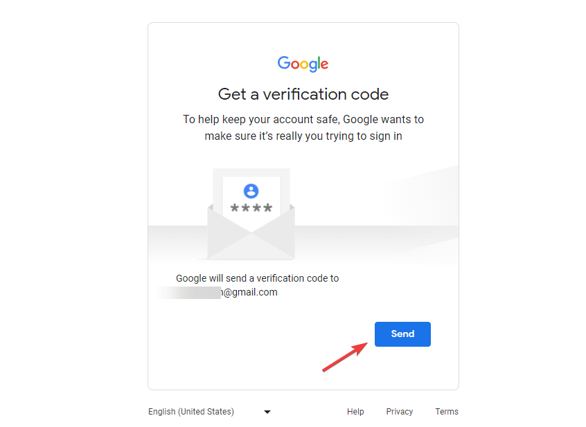 Confirm where Google sends your Verification code