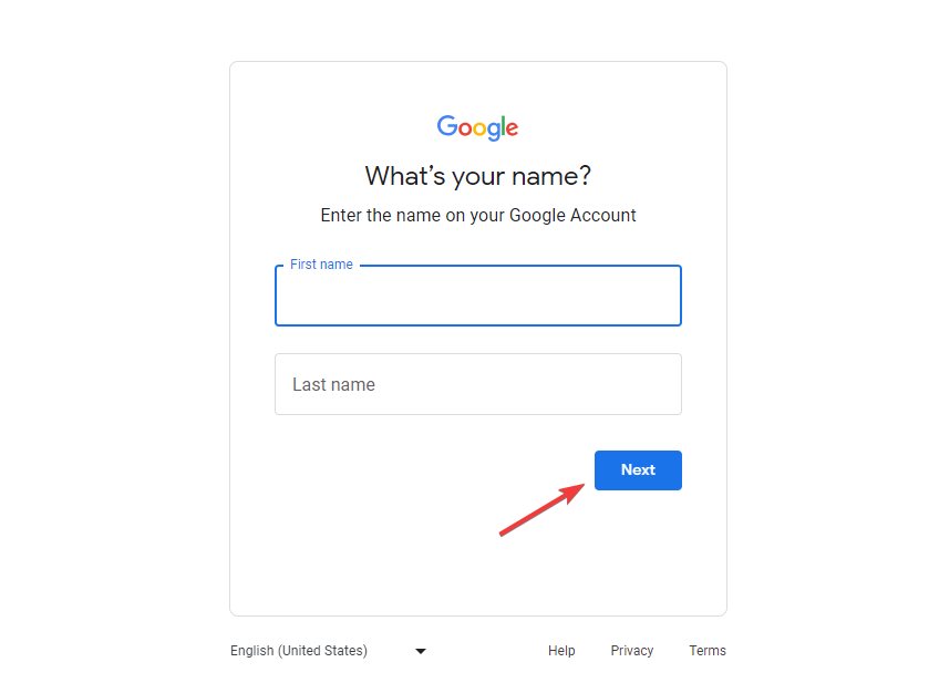 Providing the first and last name on your Google Account