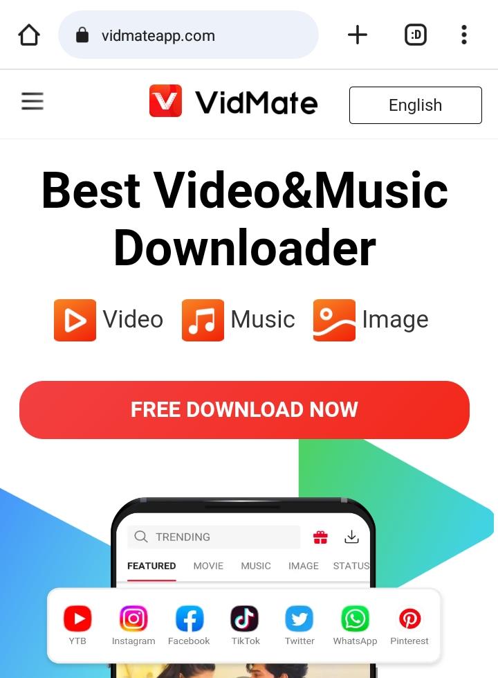 Vidmate App download official web page